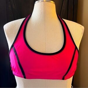Venus pink and black sporty tie bikini top size C